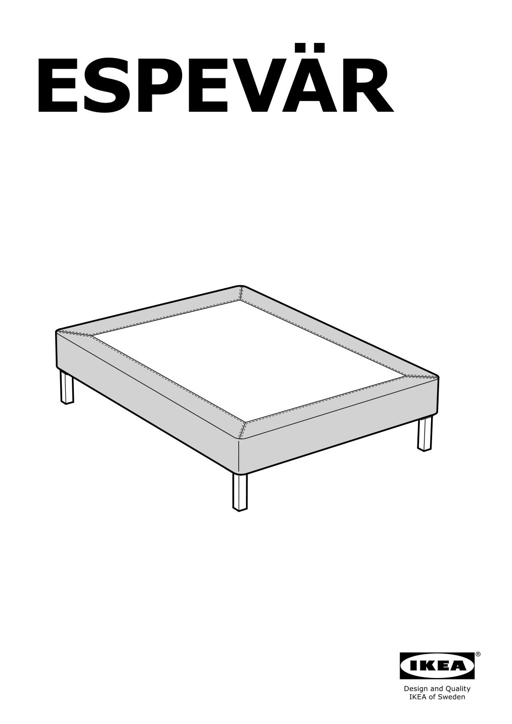 Assembly instructions for IKEA Espevaer cover dark gray | Page 1 - IKEA ESPEVÄR slatted mattress base for bed frame 191.565.86