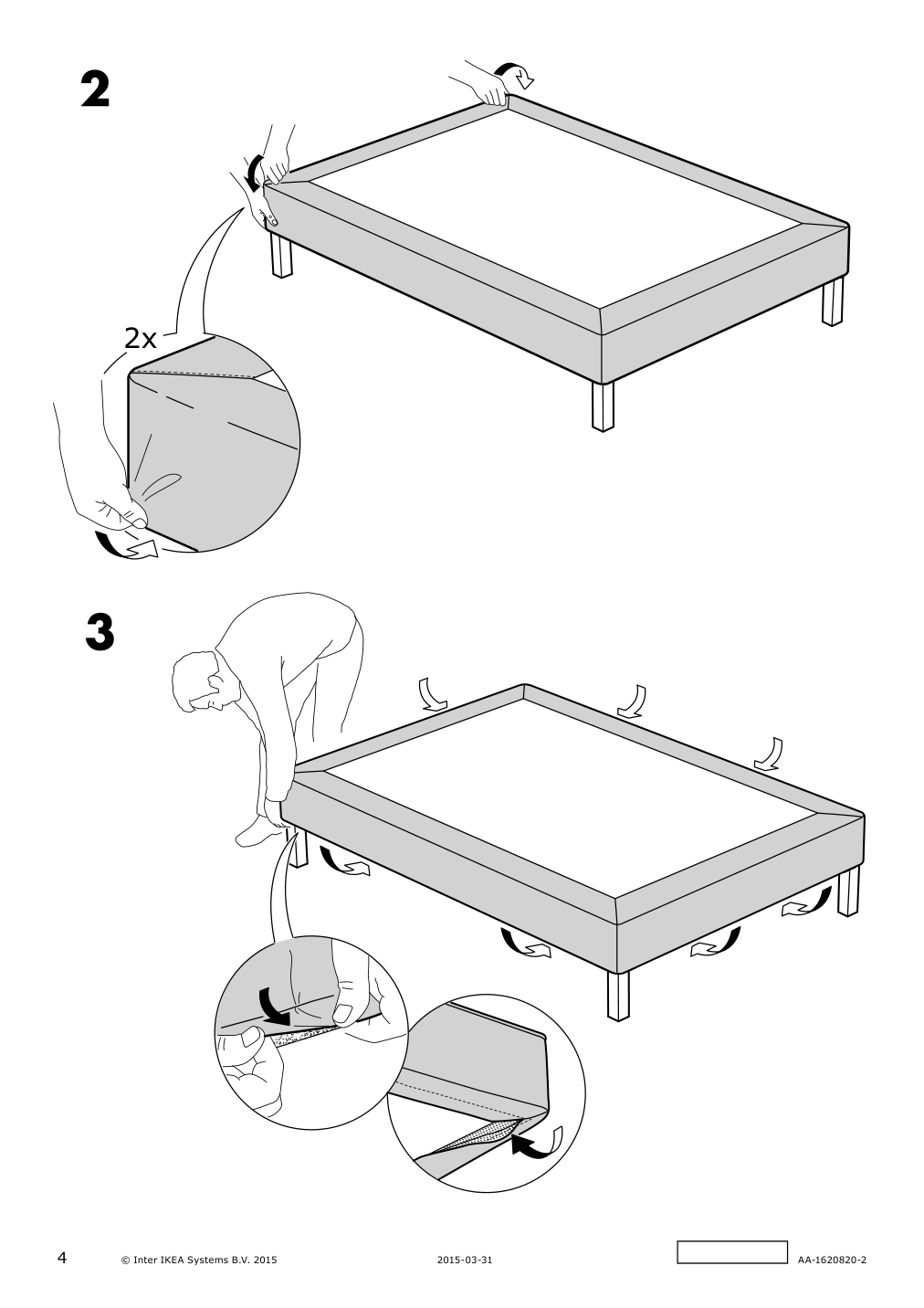 Assembly instructions for IKEA Espevaer cover dark gray | Page 4 - IKEA ESPEVÄR slatted mattress base for bed frame 191.565.86