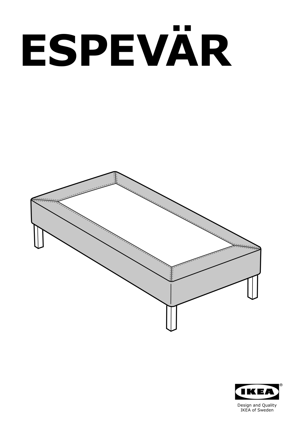 Assembly instructions for IKEA Espevaer cover dark gray | Page 1 - IKEA ESPEVÄR slatted mattress base for bed frame 691.566.02