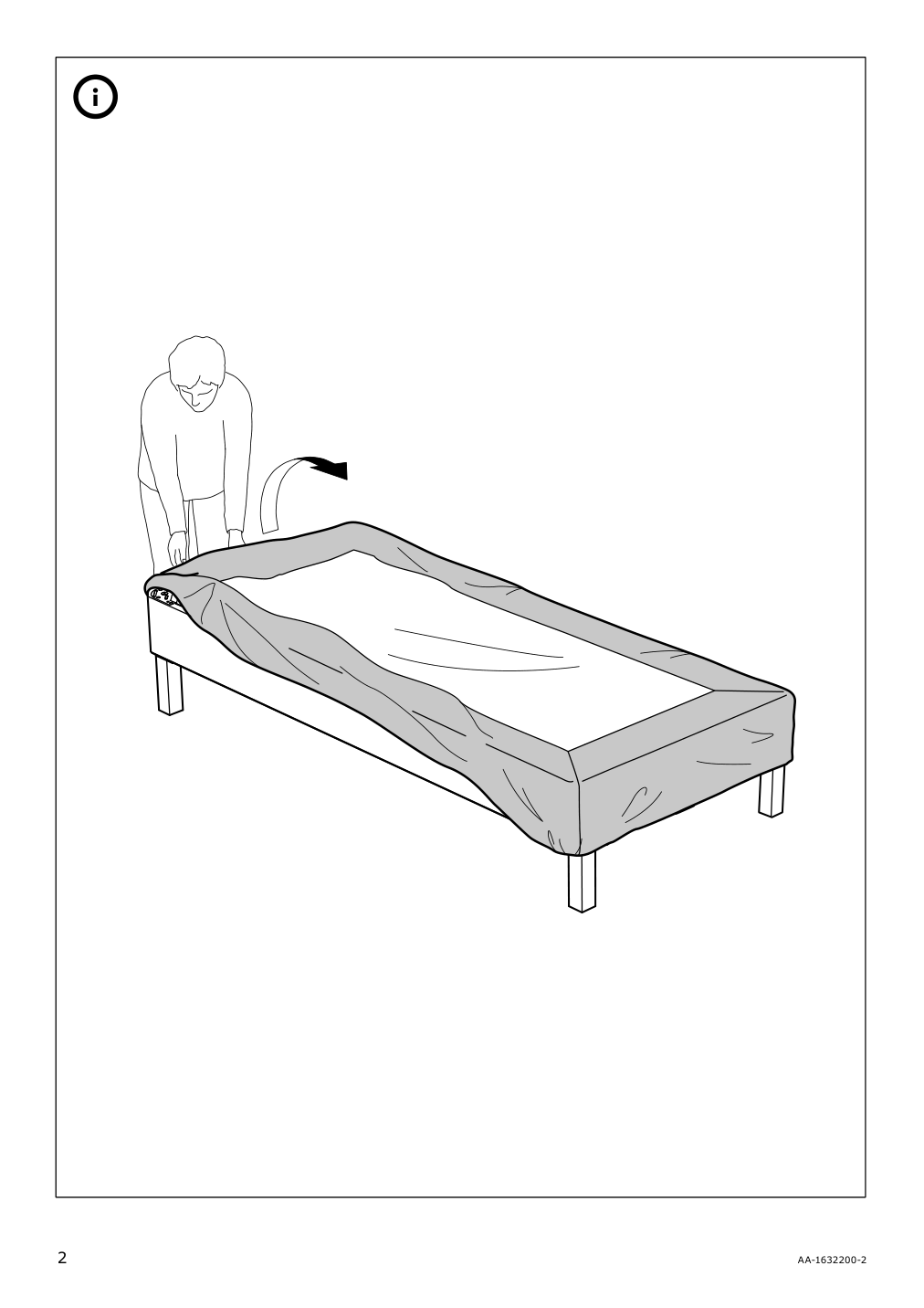 Assembly instructions for IKEA Espevaer cover dark gray | Page 2 - IKEA ESPEVÄR slatted mattress base for bed frame 691.566.02