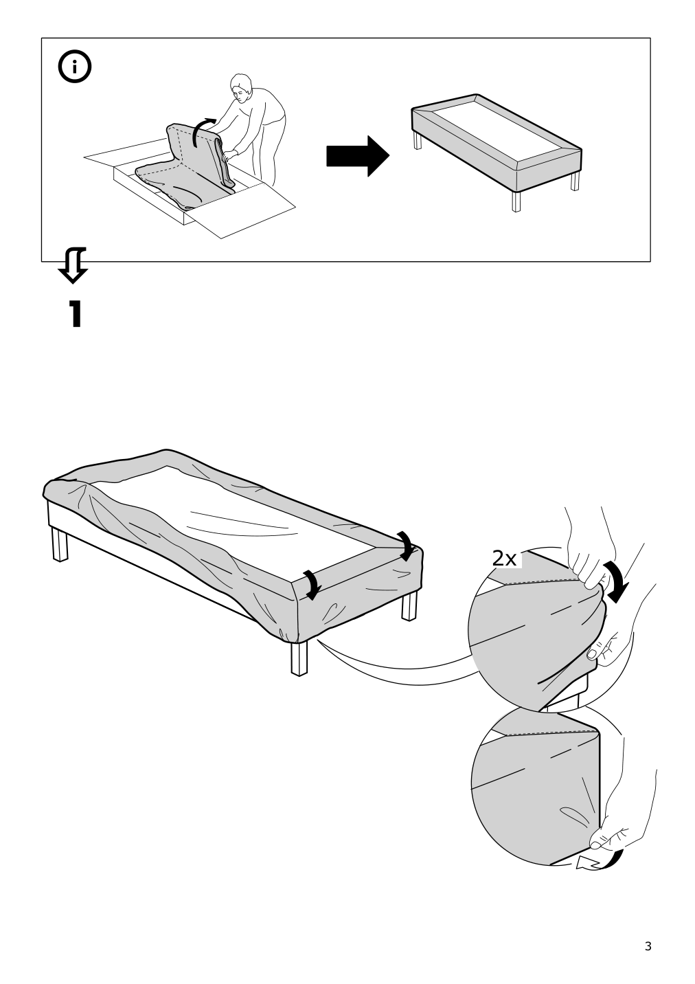 Assembly instructions for IKEA Espevaer cover dark gray | Page 3 - IKEA ESPEVÄR slatted mattress base for bed frame 691.566.02