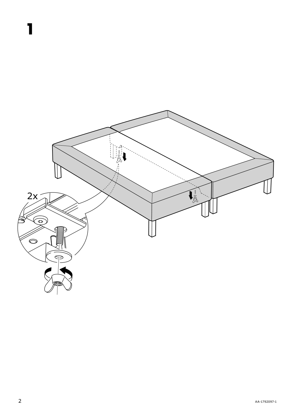 Assembly instructions for IKEA Espevaer cover dark gray | Page 2 - IKEA ESPEVÄR slatted mattress base with legs 392.080.75