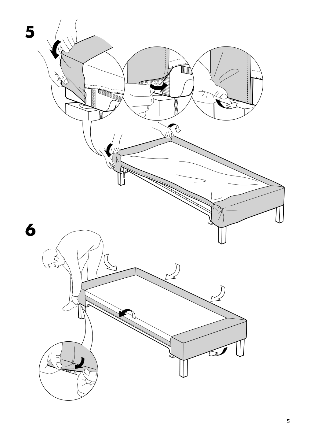 Assembly instructions for IKEA Espevaer cover dark gray | Page 5 - IKEA ESPEVÄR slatted mattress base with legs 392.080.75