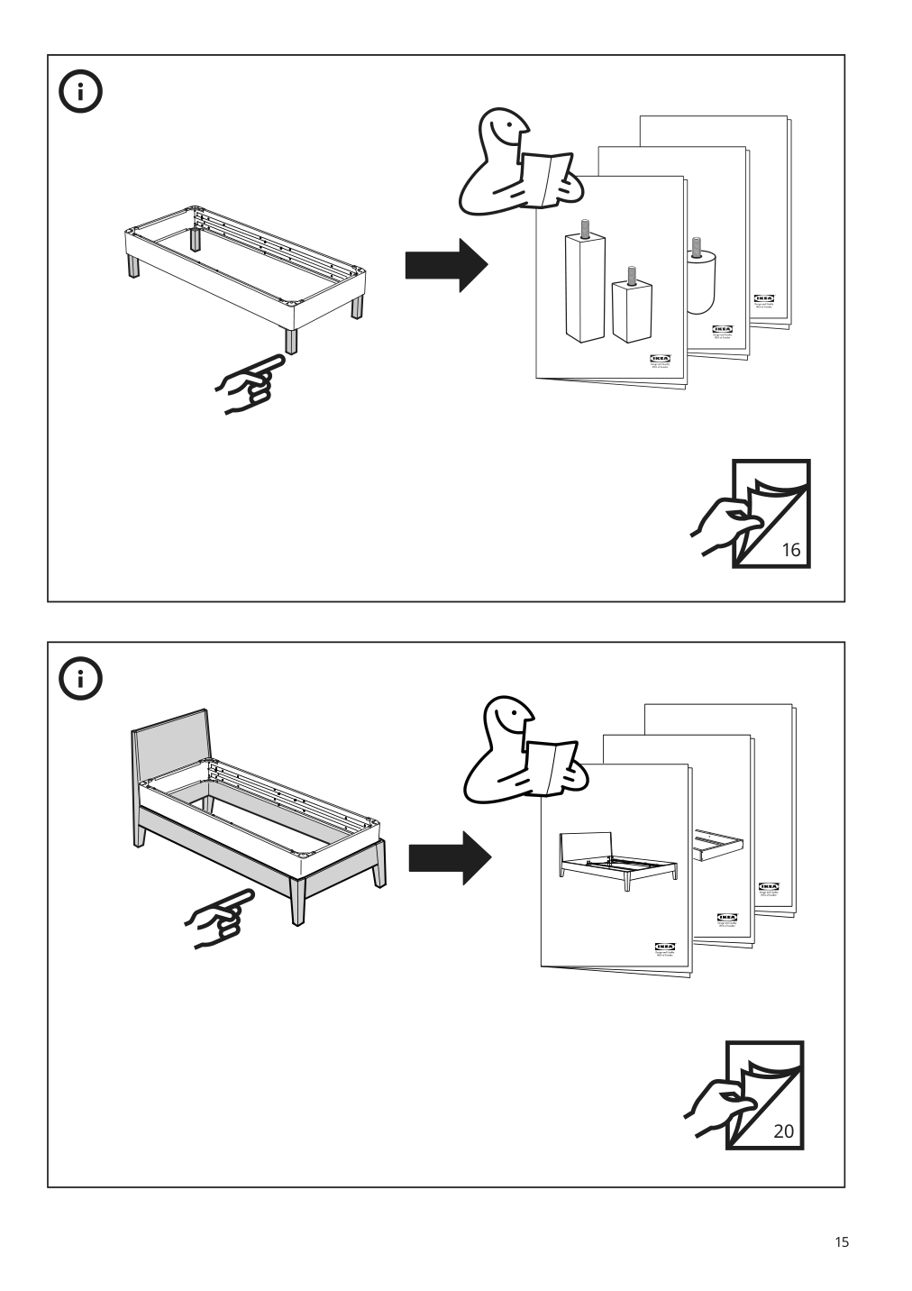 Assembly instructions for IKEA Espevaer mattress base | Page 15 - IKEA ESPEVÄR slatted mattress base for bed frame 691.566.02