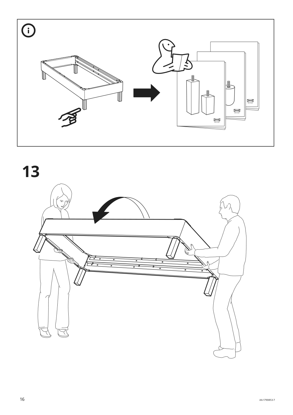 Assembly instructions for IKEA Espevaer mattress base | Page 16 - IKEA ESPEVÄR slatted mattress base for bed frame 691.566.02