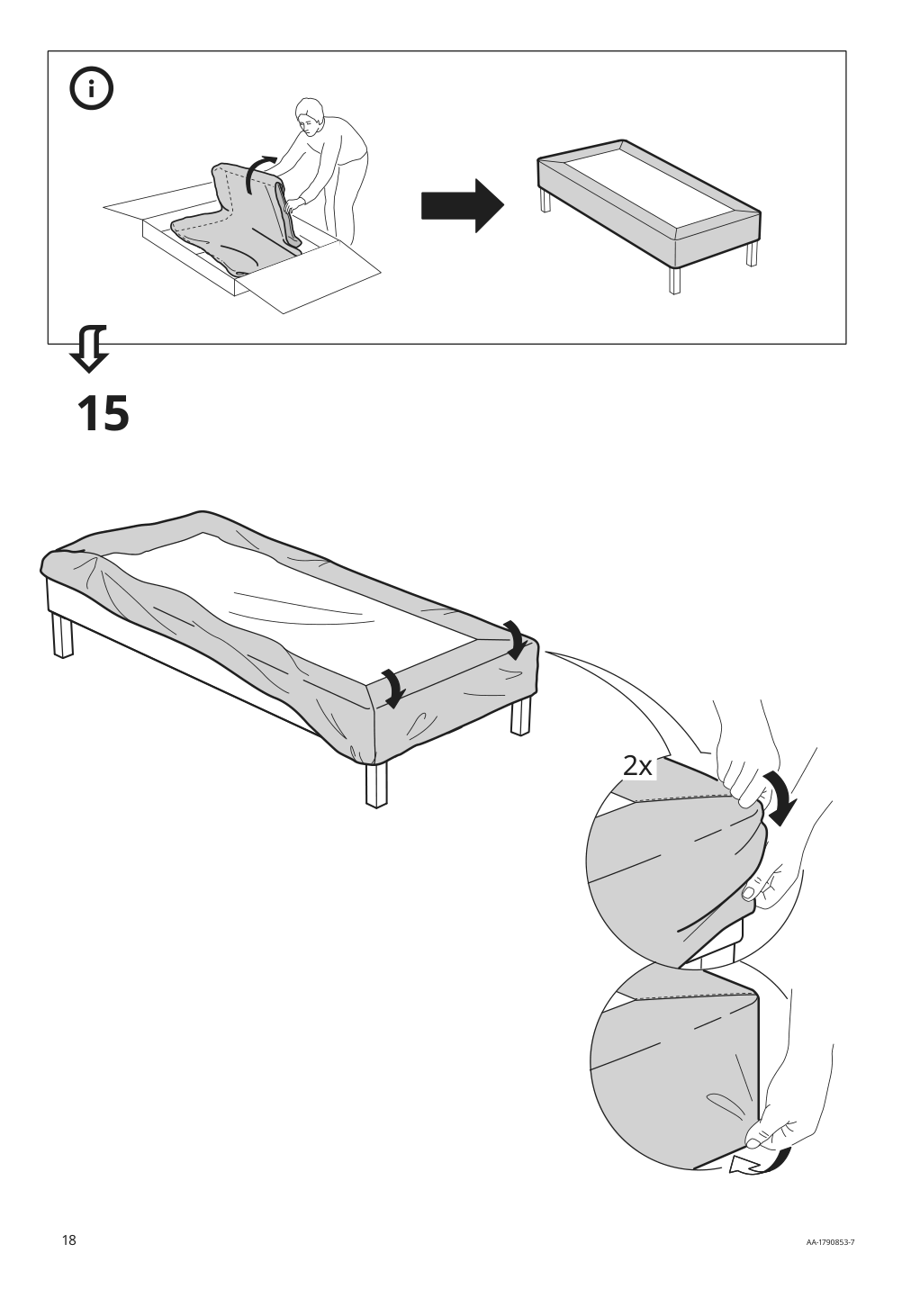 Assembly instructions for IKEA Espevaer mattress base | Page 18 - IKEA ESPEVÄR slatted mattress base for bed frame 691.566.02