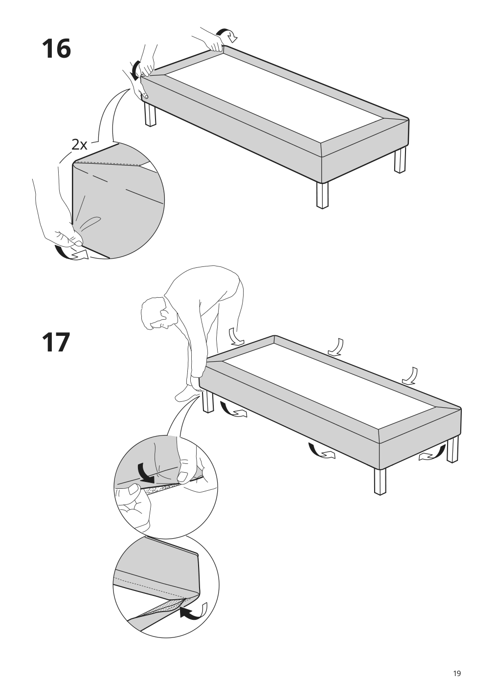 Assembly instructions for IKEA Espevaer mattress base | Page 19 - IKEA ESPEVÄR slatted mattress base for bed frame 691.566.02