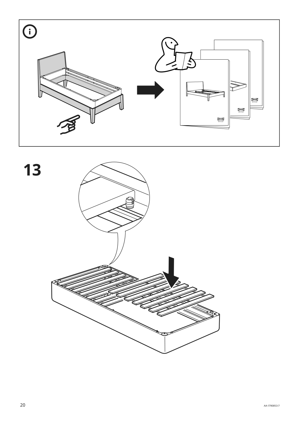 Assembly instructions for IKEA Espevaer mattress base | Page 20 - IKEA ESPEVÄR slatted mattress base for bed frame 691.566.02