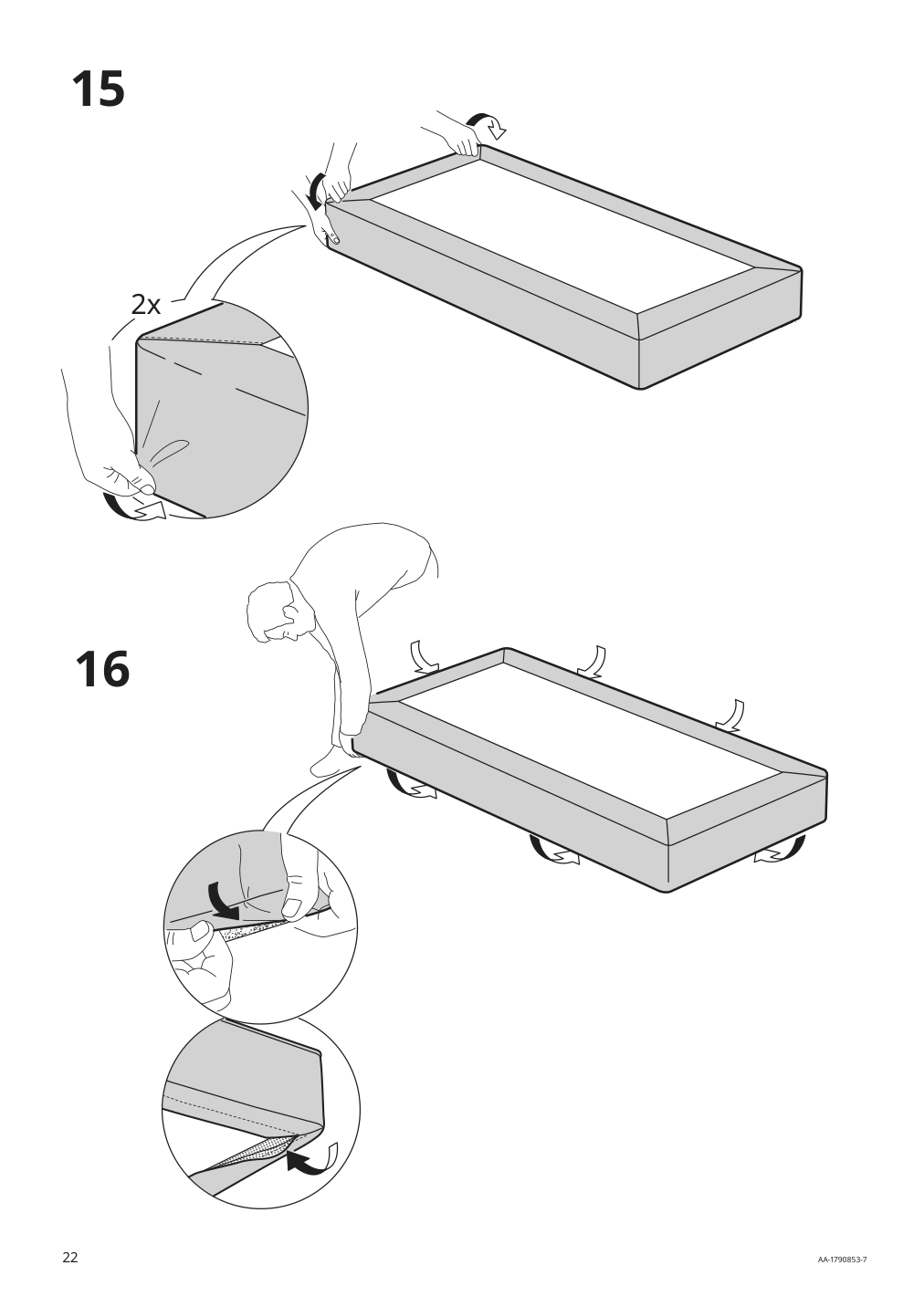 Assembly instructions for IKEA Espevaer mattress base | Page 22 - IKEA ESPEVÄR slatted mattress base for bed frame 691.566.02