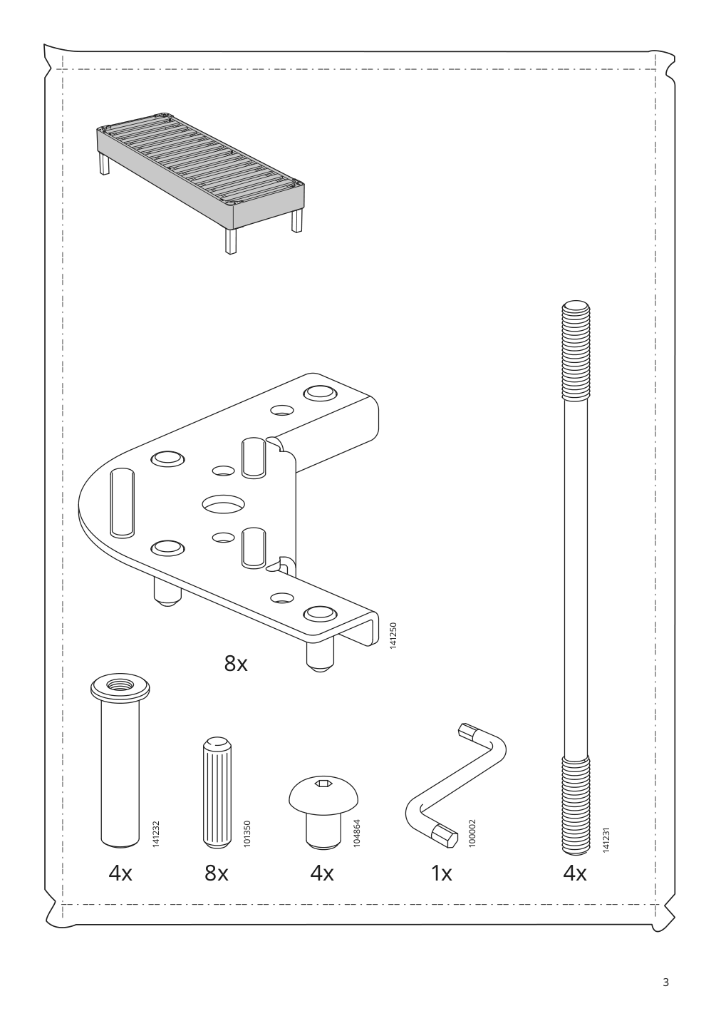 Assembly instructions for IKEA Espevaer mattress base | Page 3 - IKEA ESPEVÄR slatted mattress base for bed frame 691.566.02