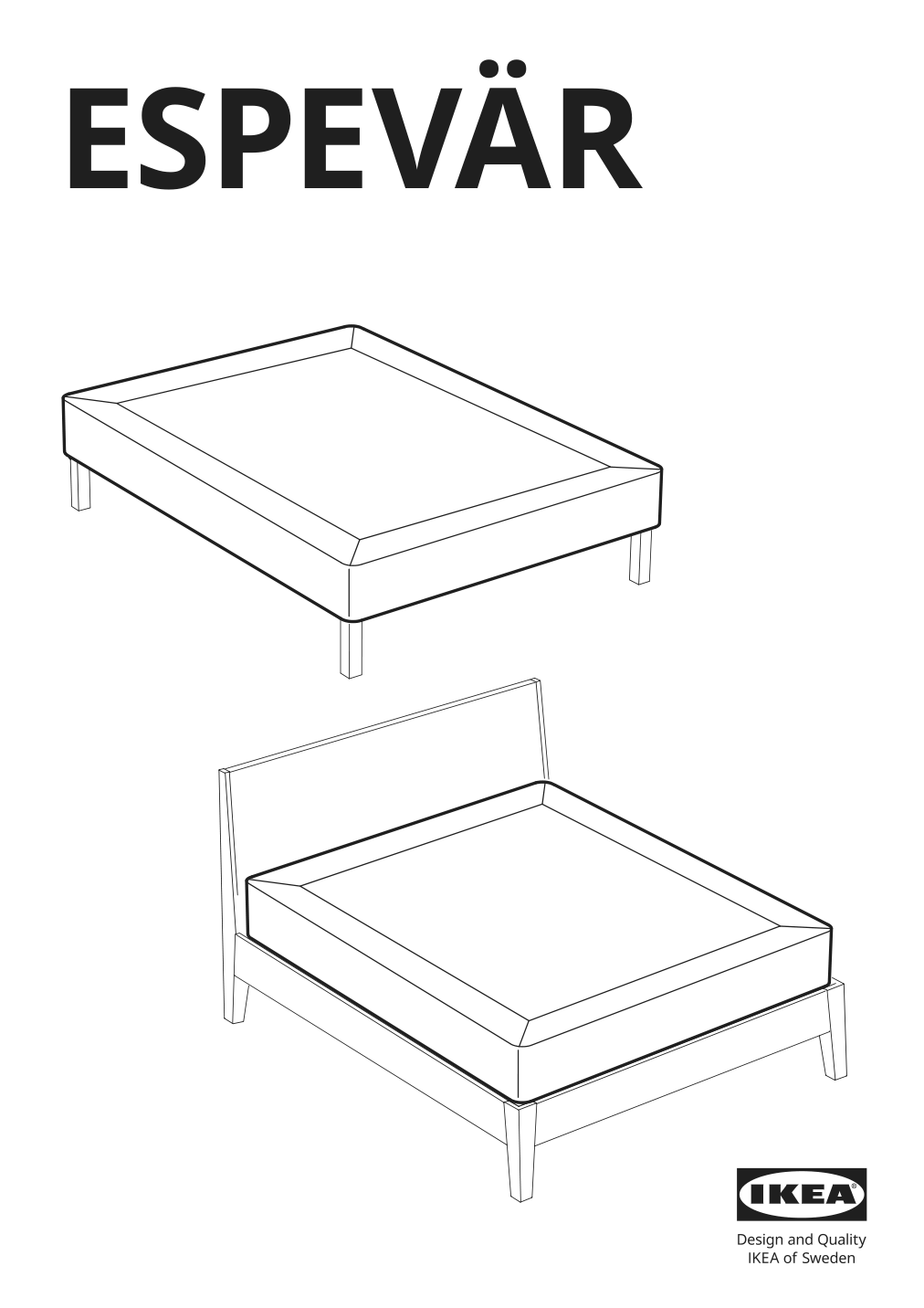 Assembly instructions for IKEA Espevaer mattress base | Page 1 - IKEA ESPEVÄR slatted mattress base for bed frame 191.565.86