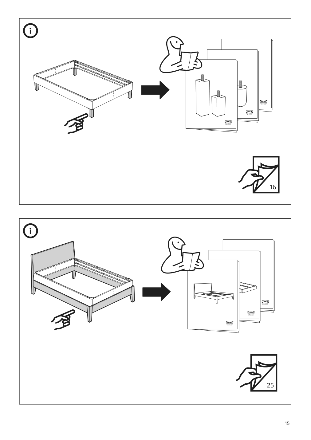 Assembly instructions for IKEA Espevaer mattress base | Page 15 - IKEA ESPEVÄR slatted mattress base with legs 292.079.05