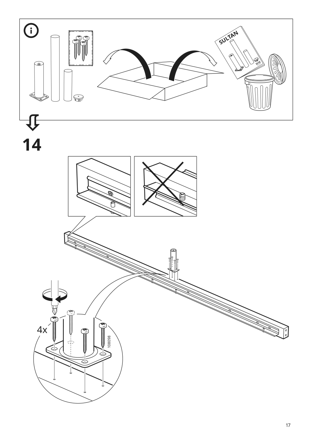 Assembly instructions for IKEA Espevaer mattress base | Page 17 - IKEA ESPEVÄR slatted mattress base with legs 292.079.05