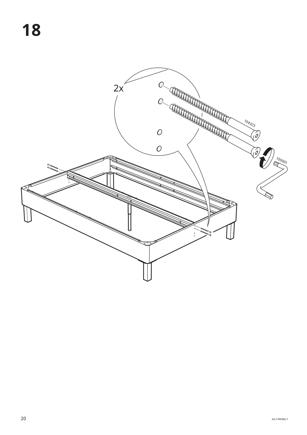 Assembly instructions for IKEA Espevaer mattress base | Page 20 - IKEA ESPEVÄR slatted mattress base for bed frame 191.565.86