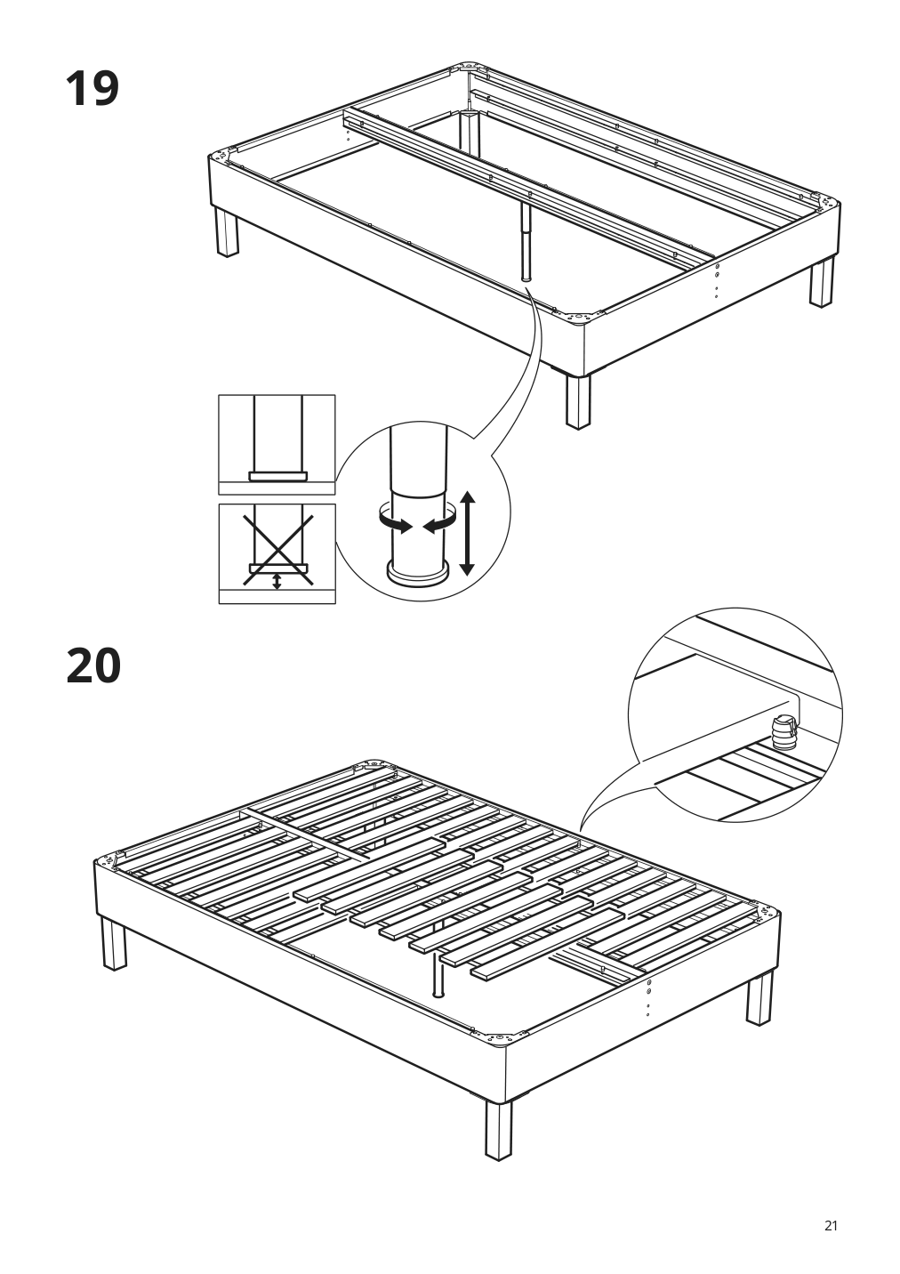 Assembly instructions for IKEA Espevaer mattress base | Page 21 - IKEA ESPEVÄR slatted mattress base for bed frame 191.565.86