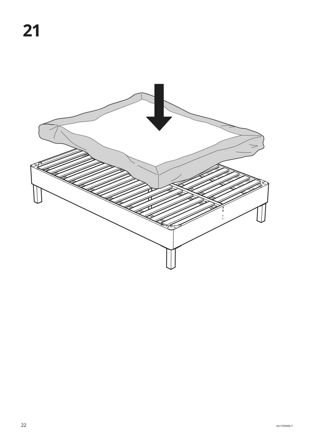 Assembly instructions for IKEA Espevaer mattress base | Page 22 - IKEA ESPEVÄR slatted mattress base with legs 292.079.05