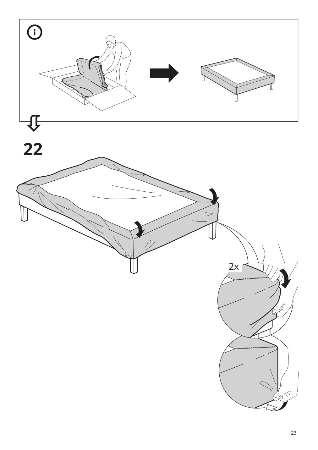 Assembly instructions for IKEA Espevaer mattress base | Page 23 - IKEA ESPEVÄR slatted mattress base with legs 292.079.05