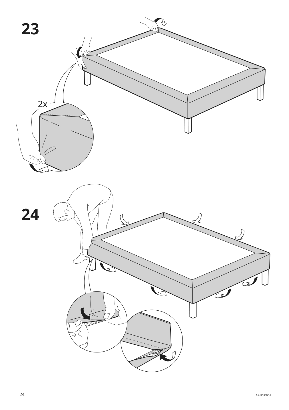 Assembly instructions for IKEA Espevaer mattress base | Page 24 - IKEA ESPEVÄR slatted mattress base with legs 292.079.05