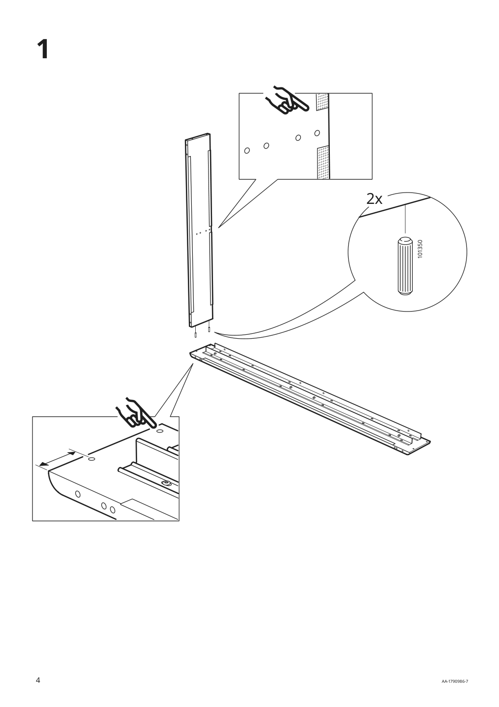 Assembly instructions for IKEA Espevaer mattress base | Page 4 - IKEA ESPEVÄR slatted mattress base with legs 292.079.05