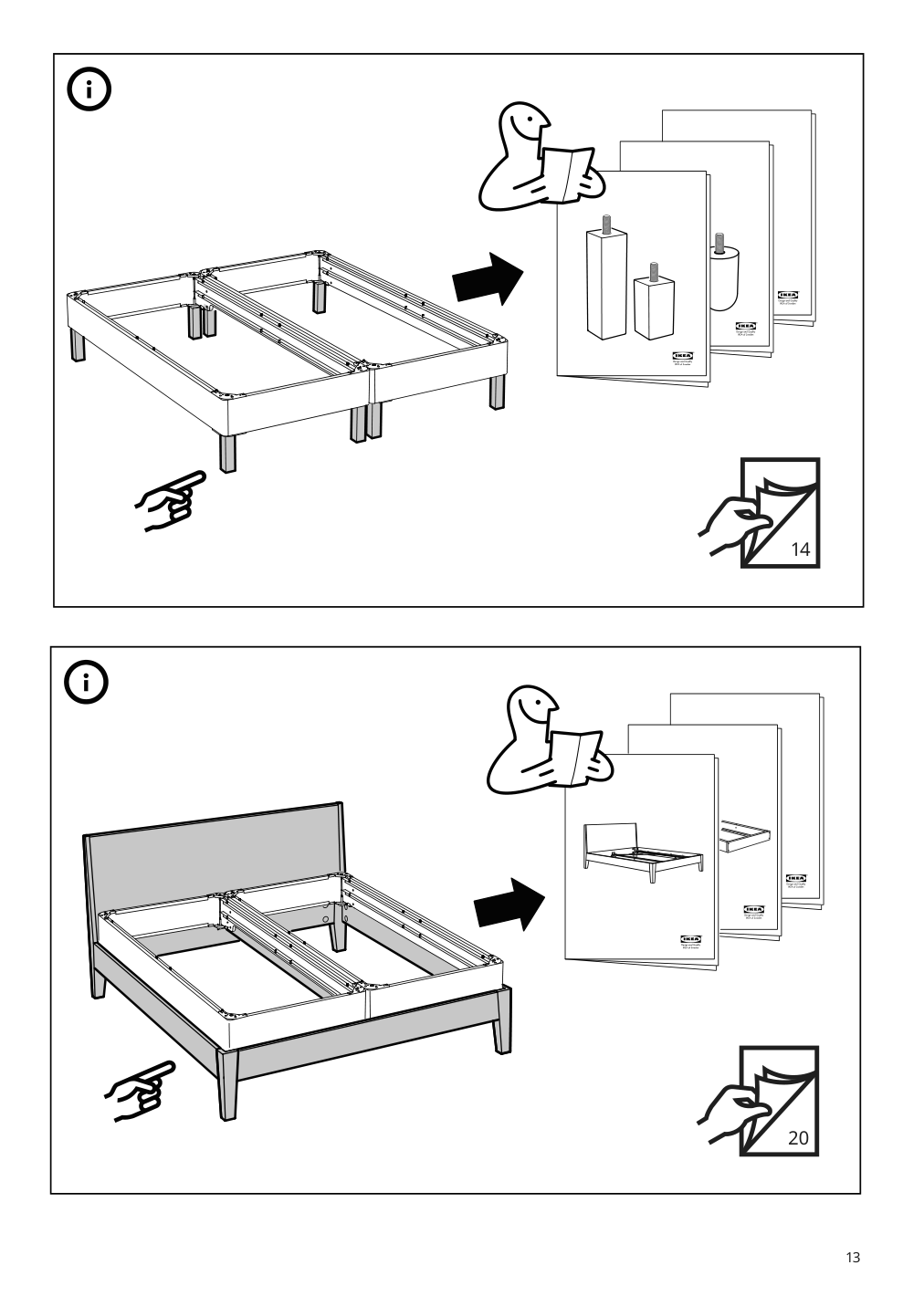 Assembly instructions for IKEA Espevaer mattress base | Page 13 - IKEA ESPEVÄR slatted mattress base with legs 392.080.75