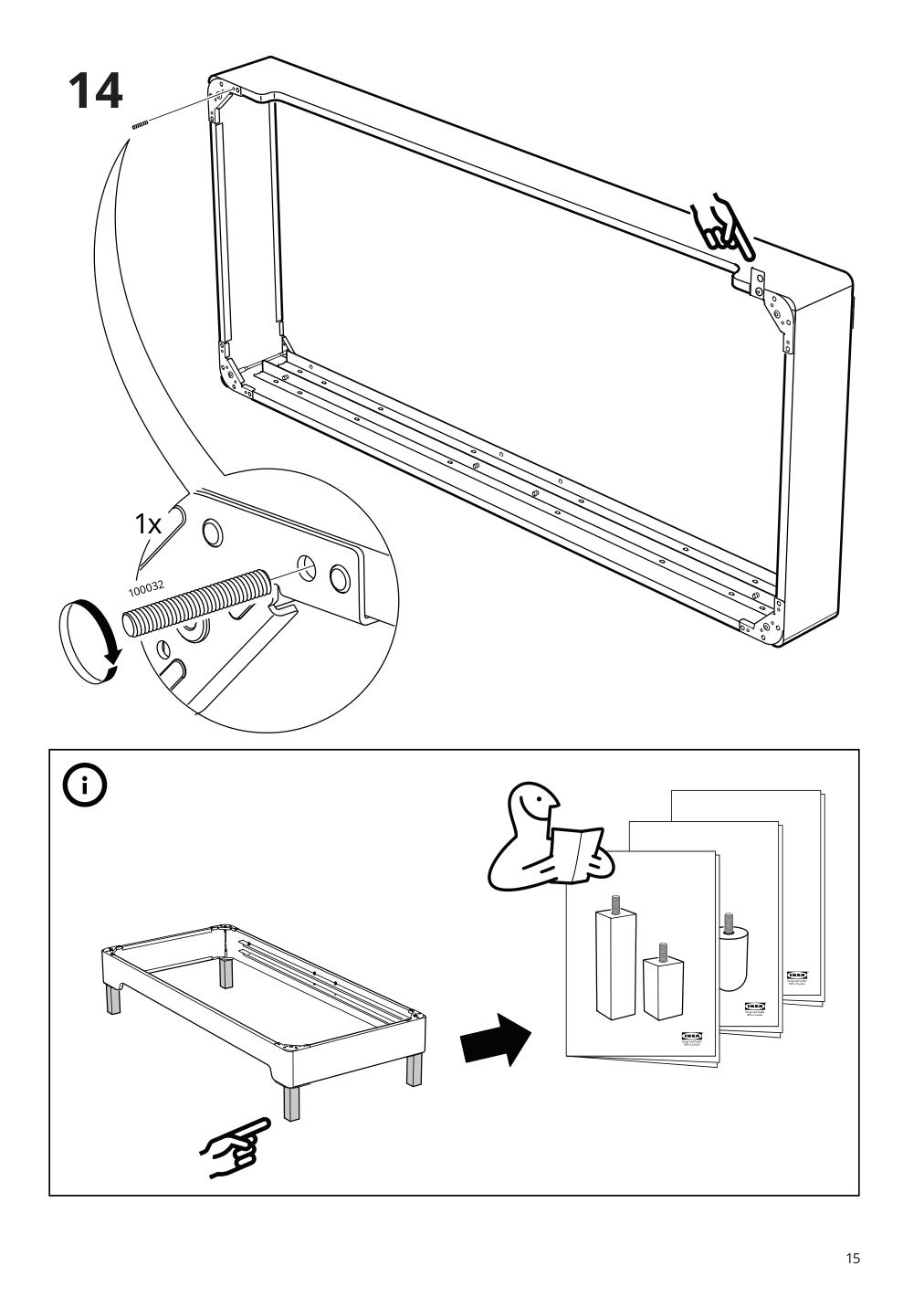 Assembly instructions for IKEA Espevaer mattress base | Page 15 - IKEA ESPEVÄR slatted mattress base with legs 392.080.75