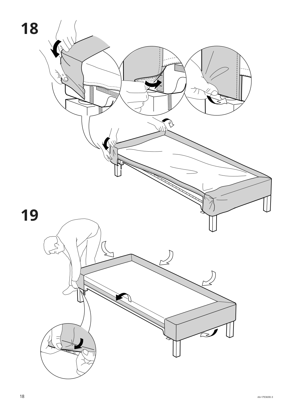 Assembly instructions for IKEA Espevaer mattress base | Page 18 - IKEA ESPEVÄR slatted mattress base with legs 392.080.75