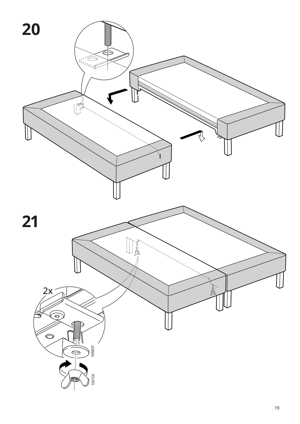 Assembly instructions for IKEA Espevaer mattress base | Page 19 - IKEA ESPEVÄR slatted mattress base with legs 392.080.75