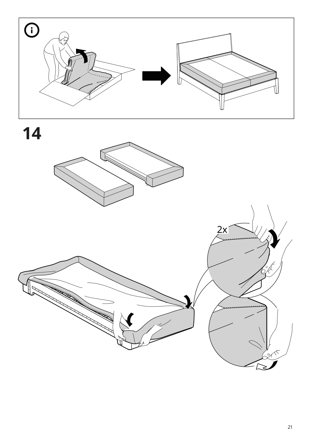 Assembly instructions for IKEA Espevaer mattress base | Page 21 - IKEA ESPEVÄR slatted mattress base with legs 392.080.75