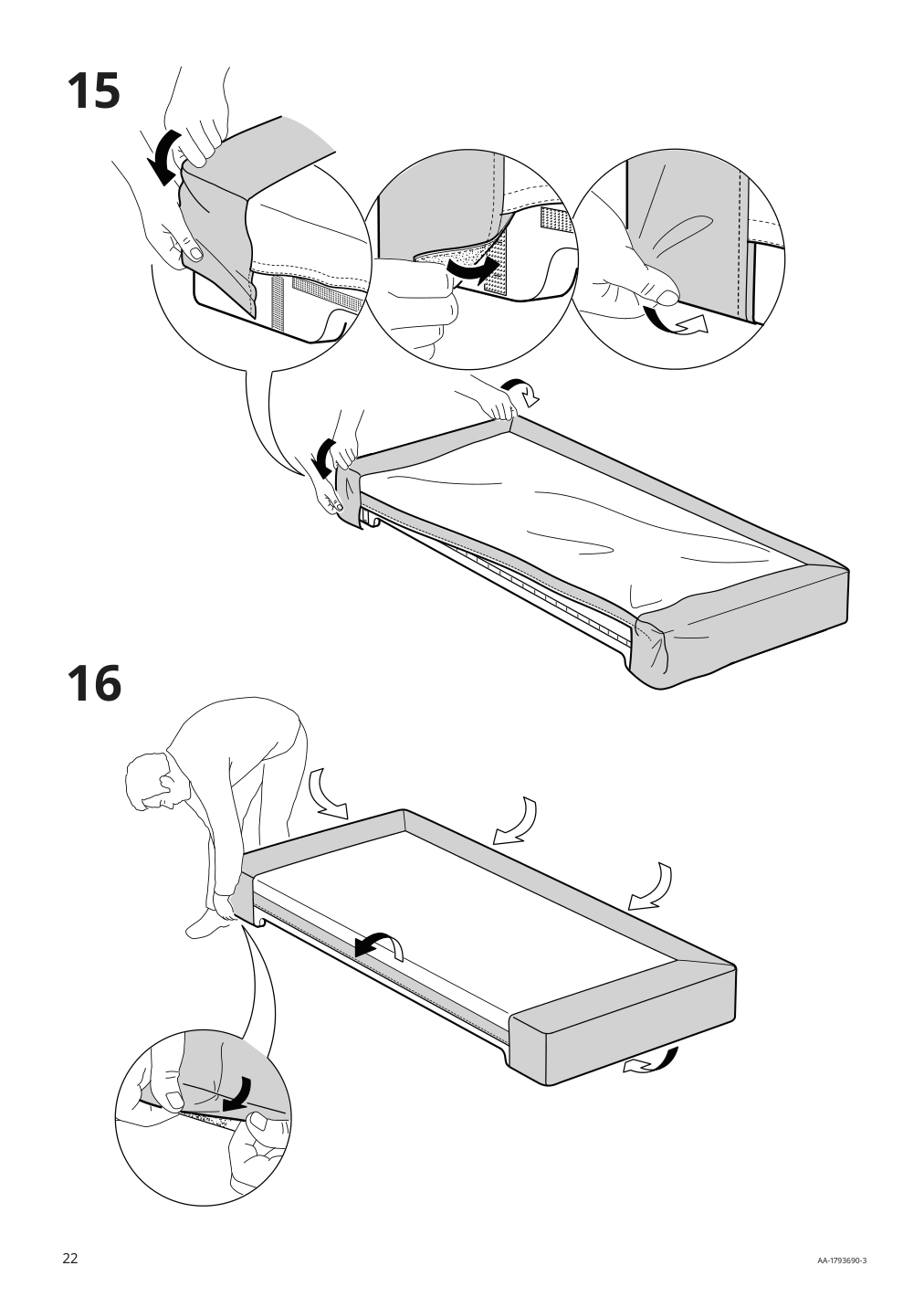 Assembly instructions for IKEA Espevaer mattress base | Page 22 - IKEA ESPEVÄR slatted mattress base with legs 392.080.75