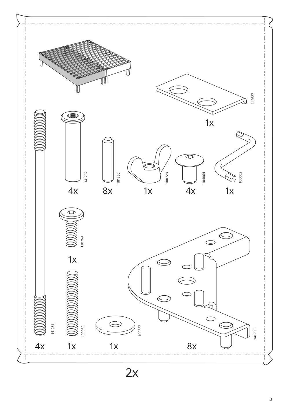 Assembly instructions for IKEA Espevaer mattress base | Page 3 - IKEA ESPEVÄR slatted mattress base with legs 392.080.75