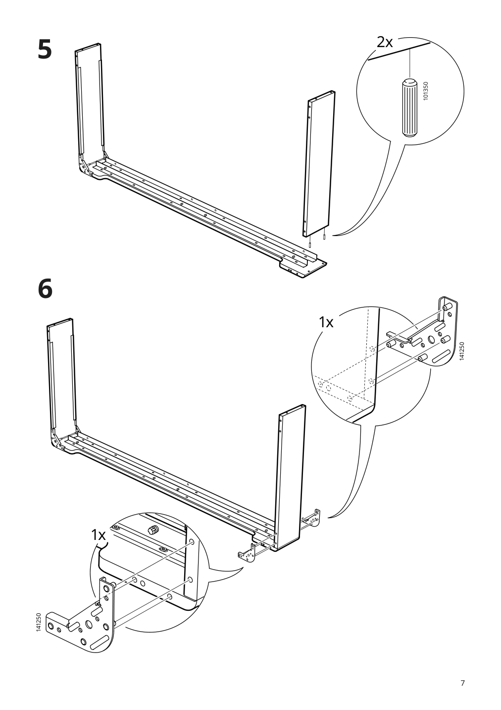 Assembly instructions for IKEA Espevaer mattress base | Page 7 - IKEA ESPEVÄR slatted mattress base with legs 392.080.75