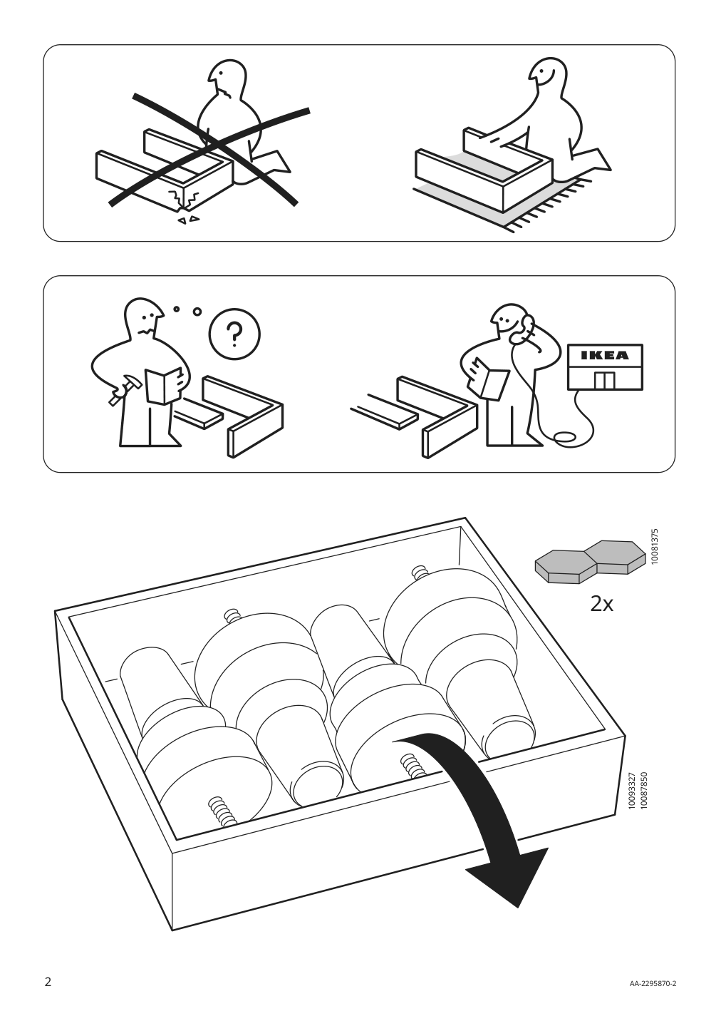 Assembly instructions for IKEA Esseboda bench with storage tallmyra medium gray | Page 2 - IKEA ESSEBODA bench with storage 294.433.80