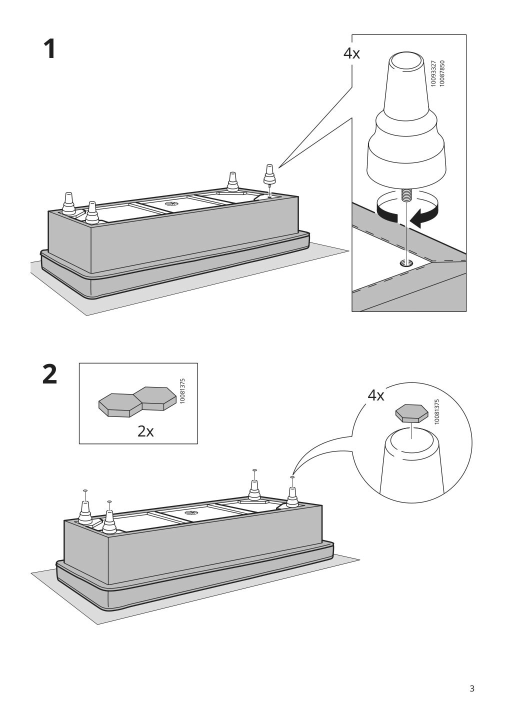 Assembly instructions for IKEA Esseboda bench with storage tallmyra medium gray | Page 3 - IKEA ESSEBODA bench with storage 294.433.80