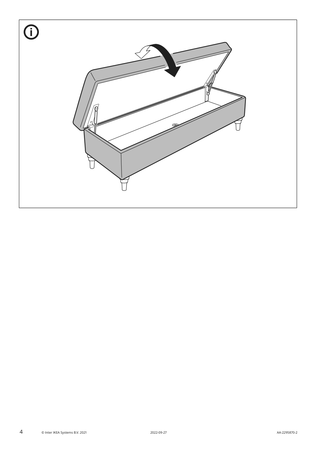 Assembly instructions for IKEA Esseboda bench with storage tallmyra medium gray | Page 4 - IKEA ESSEBODA bench with storage 294.433.80