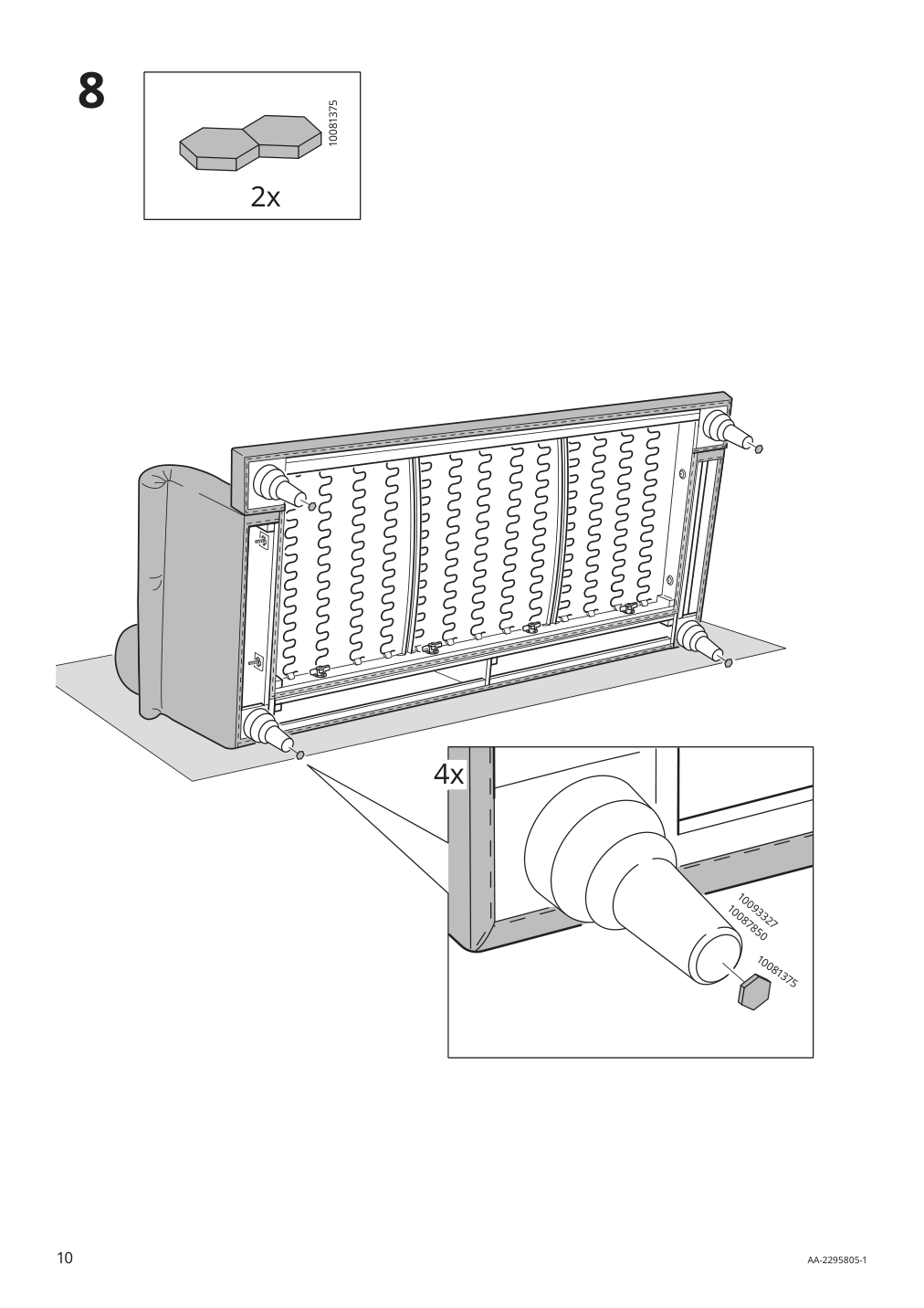 Assembly instructions for IKEA Esseboda loveseat tallmyra medium gray | Page 10 - IKEA ESSEBODA loveseat 594.434.73