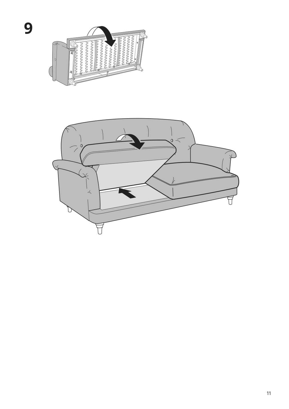 Assembly instructions for IKEA Esseboda sofa knaebaeck anthracite | Page 11 - IKEA ESSEBODA 3-seat sofa 494.435.29