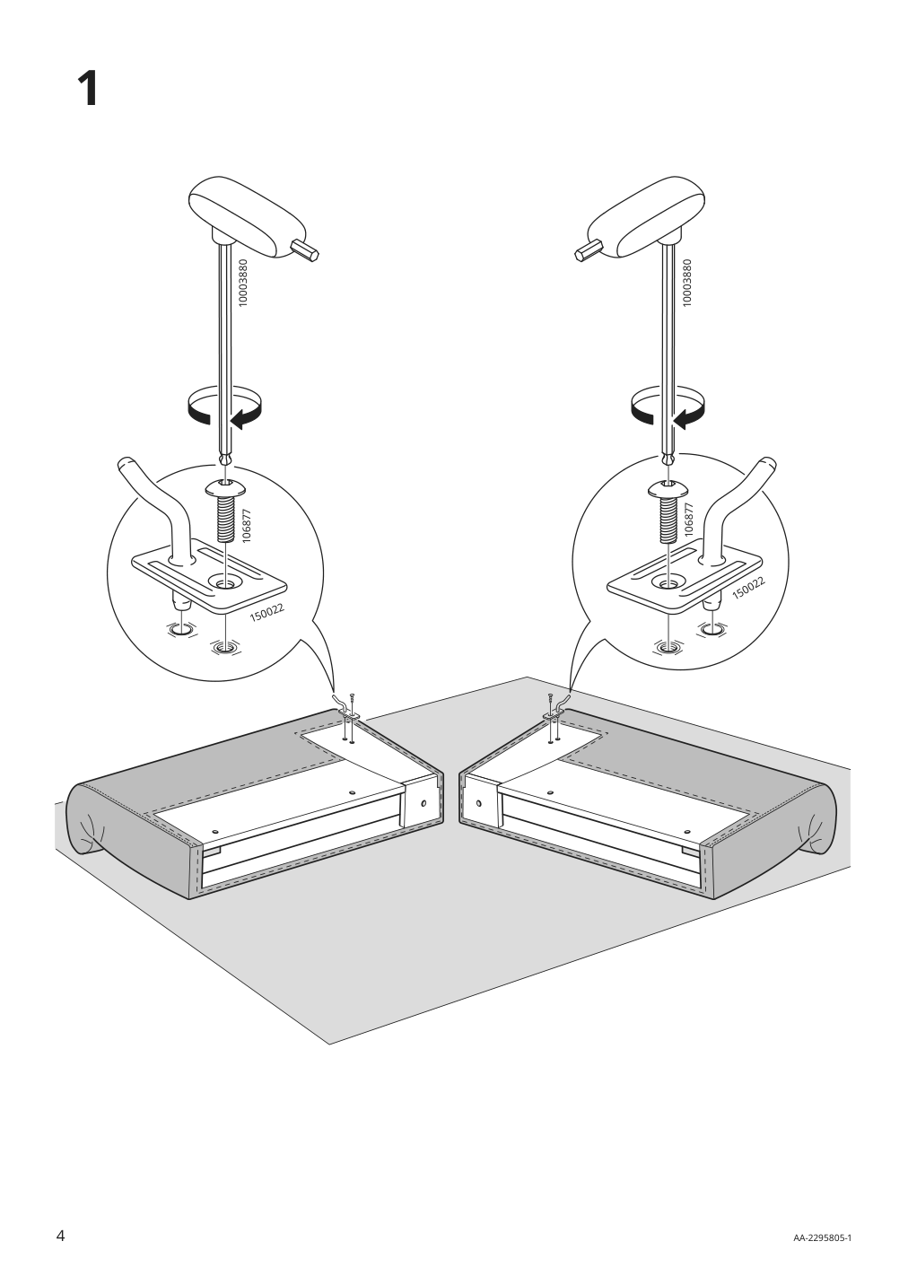 Assembly instructions for IKEA Esseboda loveseat tallmyra medium gray | Page 4 - IKEA ESSEBODA loveseat 594.434.73