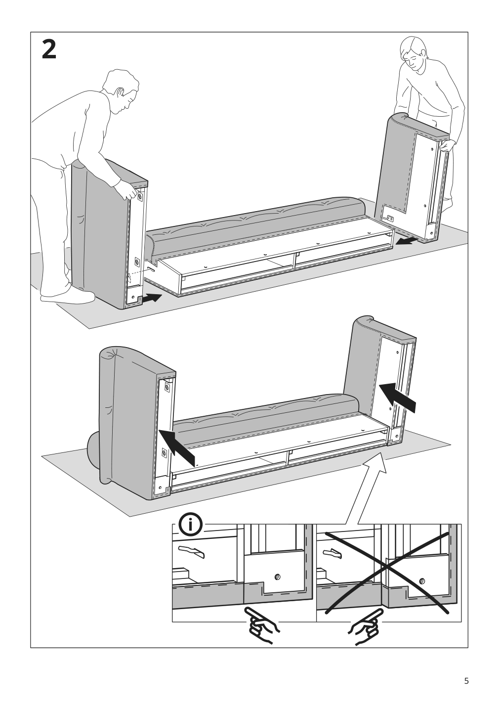 Assembly instructions for IKEA Esseboda sofa tallmyra medium gray | Page 5 - IKEA ESSEBODA 3-seat sofa 794.435.04