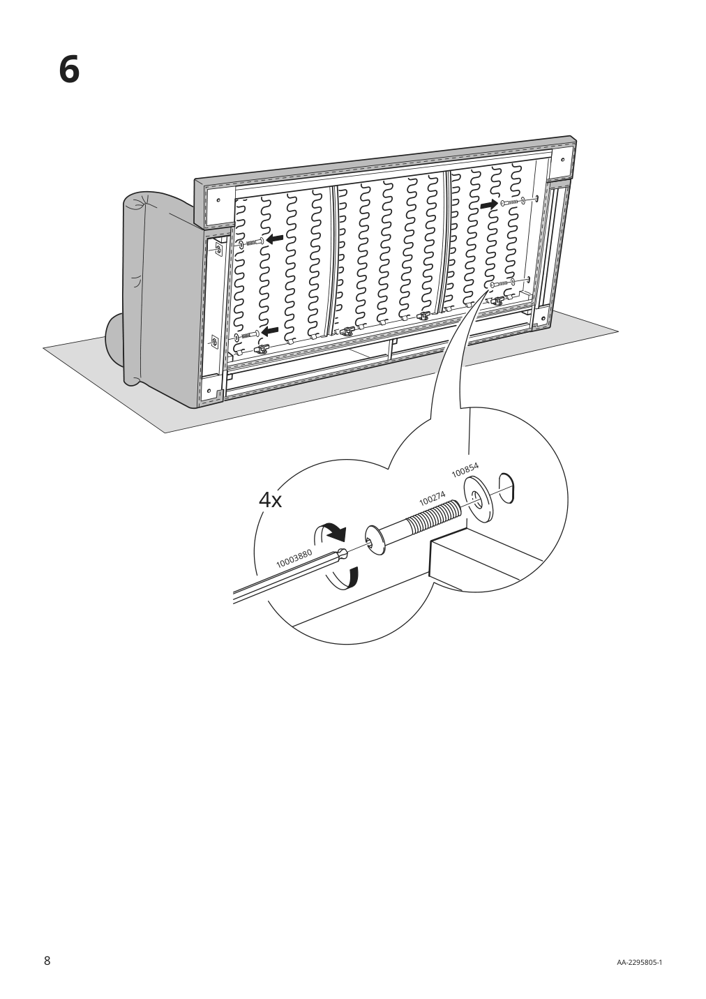 Assembly instructions for IKEA Esseboda sofa knaebaeck anthracite | Page 8 - IKEA ESSEBODA 3-seat sofa 494.435.29