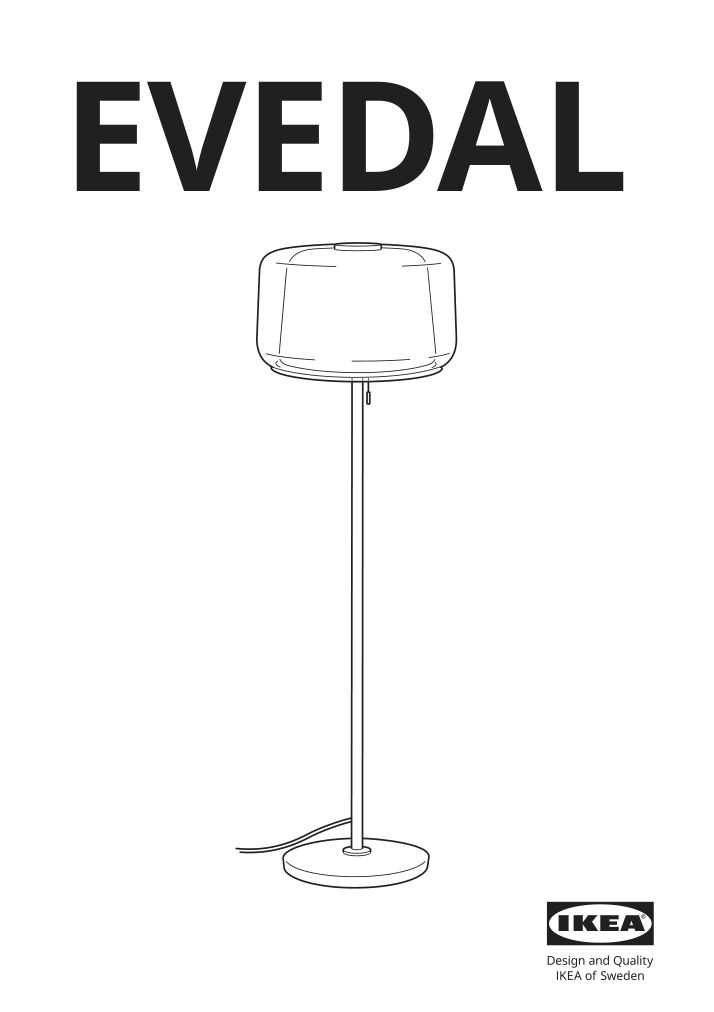 Assembly instructions for IKEA Evedal floor lamp marble gray | Page 1 - IKEA EVEDAL floor lamp 403.585.92