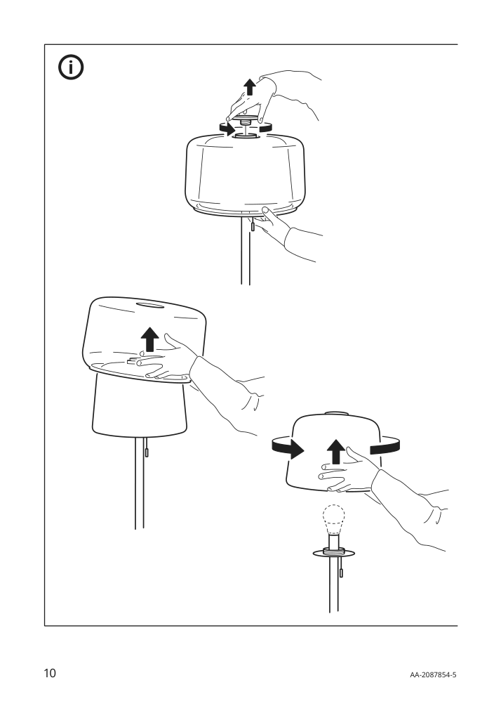 Assembly instructions for IKEA Evedal floor lamp marble gray | Page 10 - IKEA EVEDAL floor lamp 403.585.92