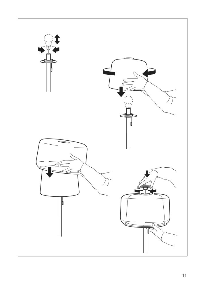 Assembly instructions for IKEA Evedal floor lamp marble gray | Page 11 - IKEA EVEDAL floor lamp 403.585.92