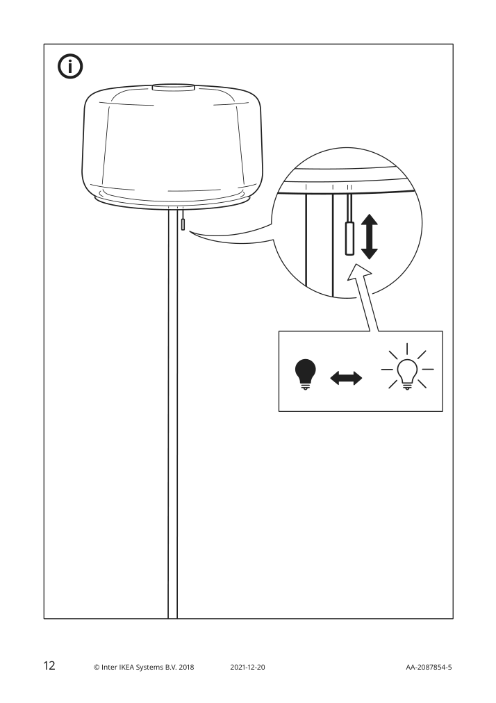 Assembly instructions for IKEA Evedal floor lamp marble gray | Page 12 - IKEA EVEDAL floor lamp 403.585.92