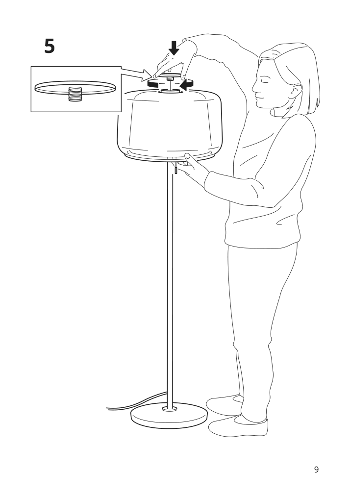 Assembly instructions for IKEA Evedal floor lamp marble gray | Page 9 - IKEA EVEDAL floor lamp 403.585.92