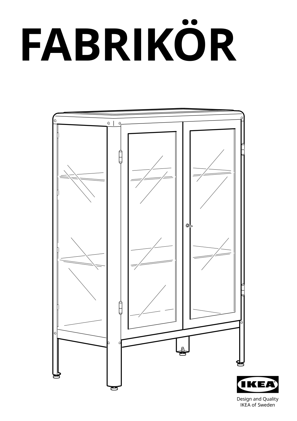 Assembly instructions for IKEA Fabrikoer glass door cabinet light yellow | Page 1 - IKEA FABRIKÖR glass-door cabinet 804.601.25