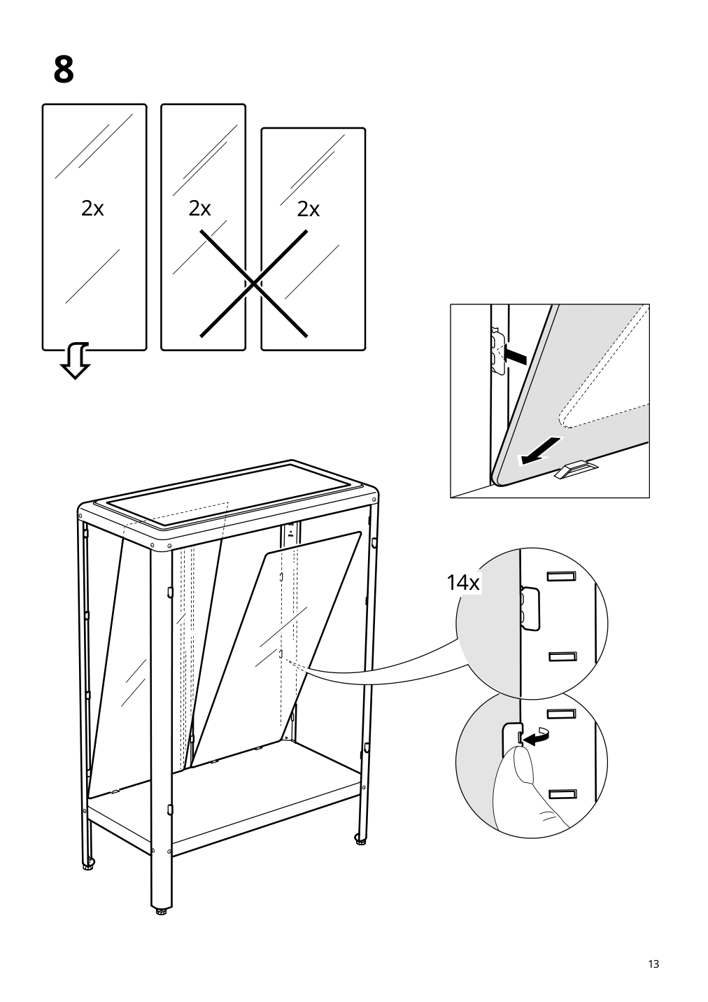 Assembly instructions for IKEA Fabrikoer glass door cabinet light yellow | Page 13 - IKEA FABRIKÖR glass-door cabinet 804.601.25