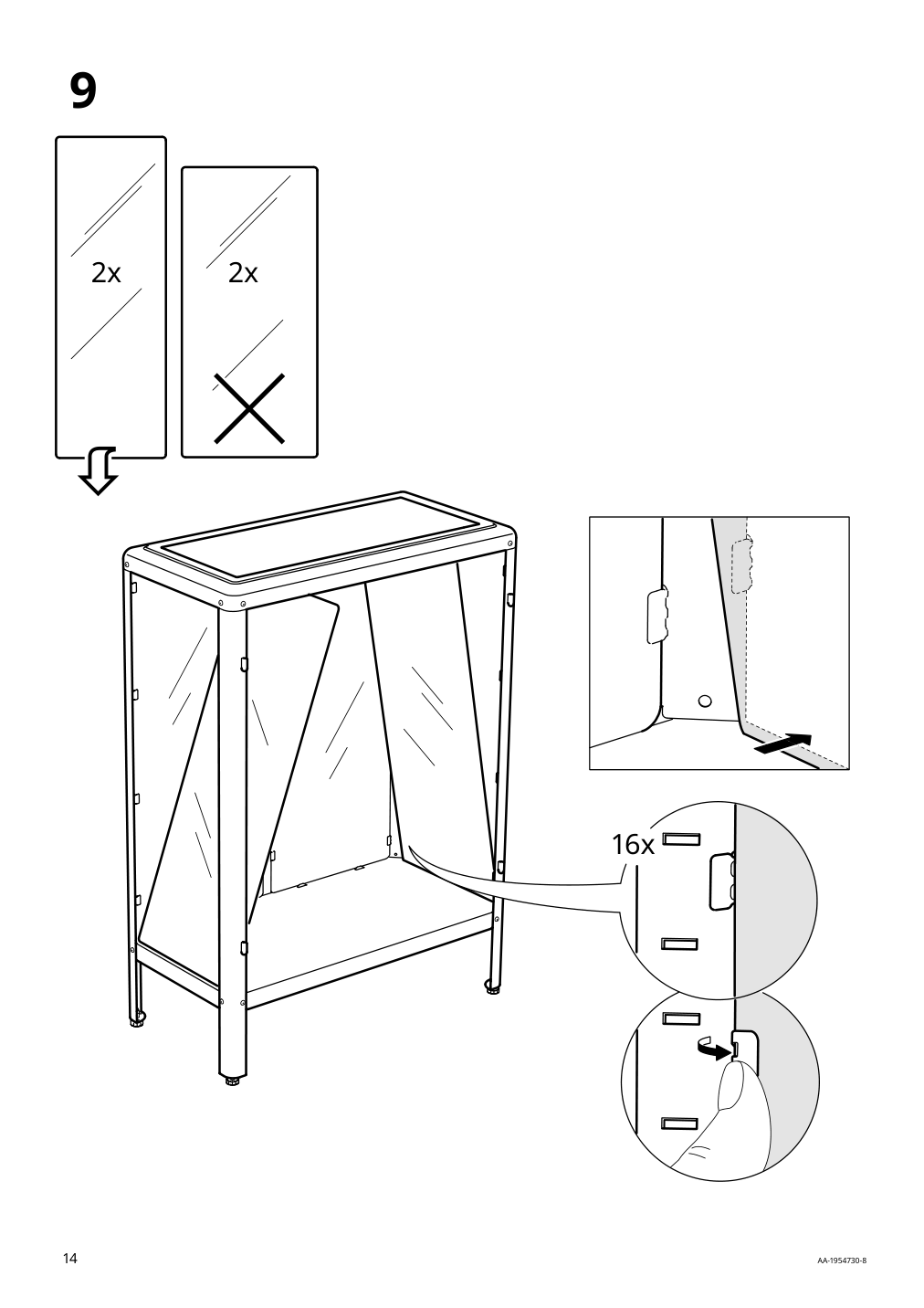 Assembly instructions for IKEA Fabrikoer glass door cabinet light yellow | Page 14 - IKEA FABRIKÖR glass-door cabinet 804.601.25