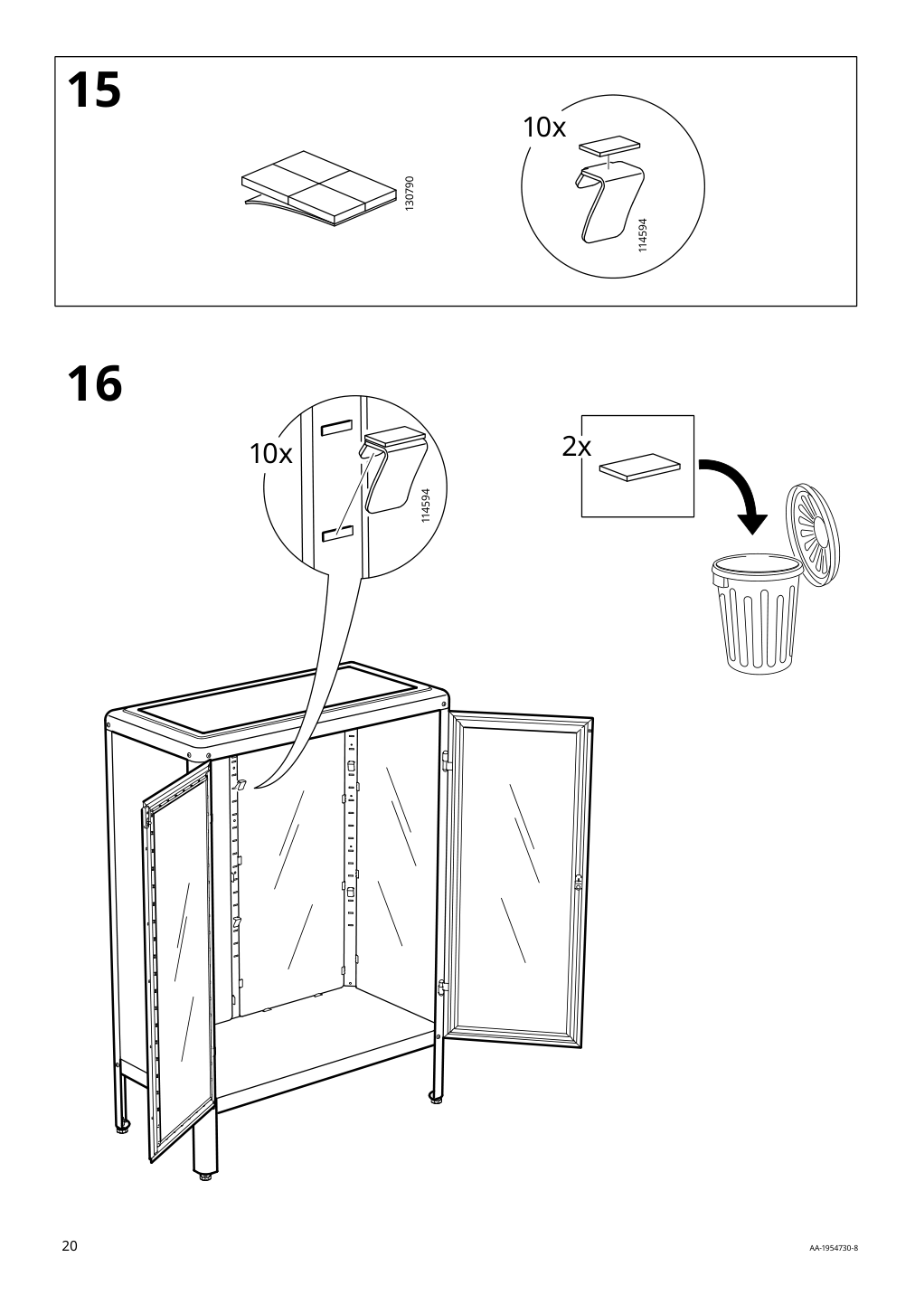 Assembly instructions for IKEA Fabrikoer glass door cabinet light yellow | Page 20 - IKEA FABRIKÖR glass-door cabinet 804.601.25