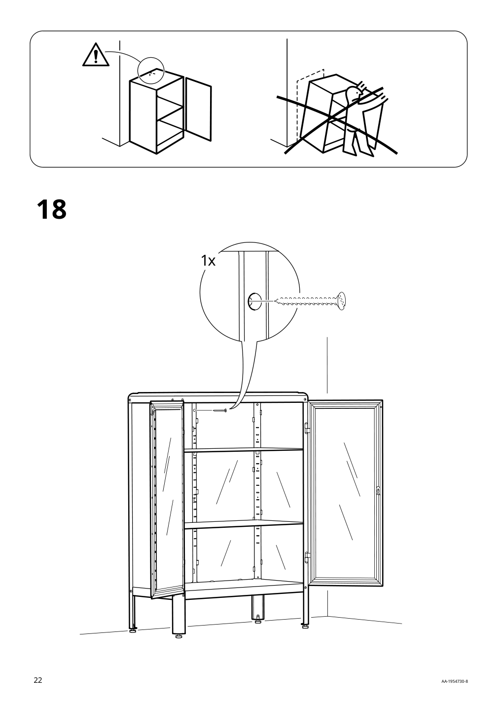 Assembly instructions for IKEA Fabrikoer glass door cabinet light yellow | Page 22 - IKEA FABRIKÖR glass-door cabinet 804.601.25