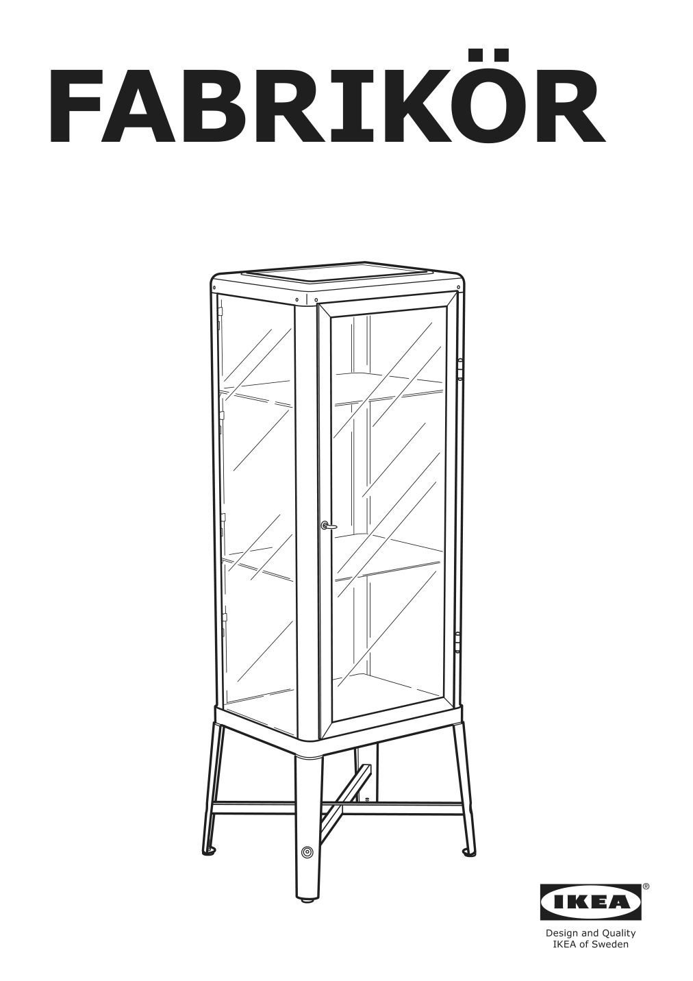 Assembly instructions for IKEA Fabrikoer glass door cabinet dark gray | Page 1 - IKEA FABRIKÖR glass-door cabinet 002.422.78